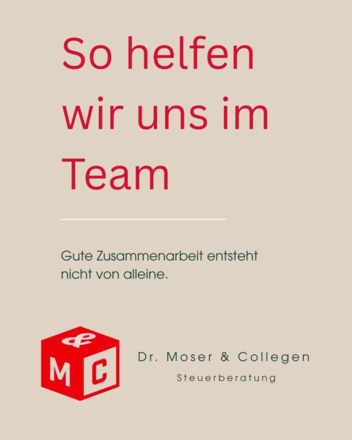 Gute Zusammenarbeit entsteht nicht zufällig 🤝

Bei Dr. Moser und Collegen legen wir großen Wert auf gegenseitige Unterstützung, Vertrauen und einen offenen Austausch. Wir sind überzeugt, dass ein starkes Team die Grundlage für gute Arbeit ist.

#Teamwork #Steuerkanzlei #Steuerberatung #Zusammenhalt #ArbeitenImTeam
